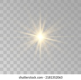 Transparent yellow sunlight special lens flash light effect. Front solar flare lenses	