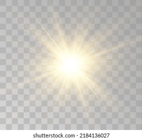 Transparent yellow sunlight special lens flash light effect. Front solar flare lenses	