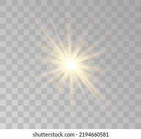 Transparent yellow sunlight special lens flash light effect. Front solar flare lenses	