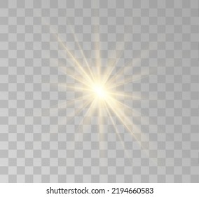 Transparent yellow sunlight special lens flash light effect. Front solar flare lenses	