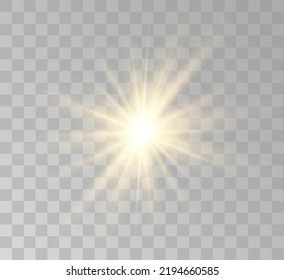 Transparent yellow sunlight special lens flash light effect. Front solar flare lenses	