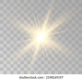 Transparent yellow sunlight special lens flash light effect. Front solar flare lenses	