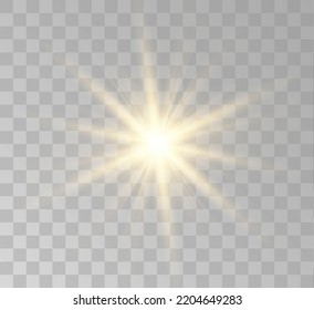 Transparent yellow sunlight special lens flash light effect. Front solar flare lenses	