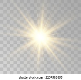 Transparent yellow sunlight special lens flash light effect. Front solar flare lenses	