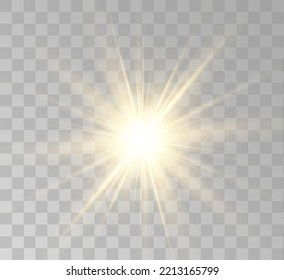 Transparent yellow sunlight special lens flash light effect. Front solar flare lenses	