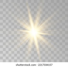 Transparent yellow sunlight special lens flash light effect. Front solar flare lenses.	