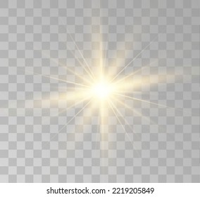 Transparent yellow sunlight special lens flash light effect. Front solar flare lenses	