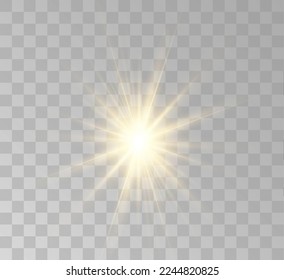 Transparent yellow sunlight special lens flash light effect. Front solar flare lenses	