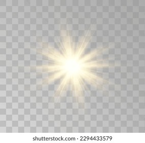 Transparent yellow sunlight special lens flash light effect. Front solar flare lenses	