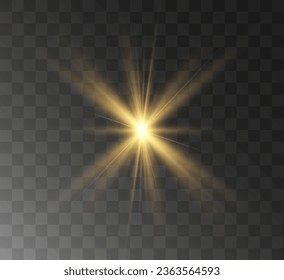 Transparent yellow sunlight special lens flash light effect. Front solar flare lenses.	