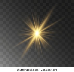 Transparent yellow sunlight special lens flash light effect. Front solar flare lenses.	