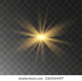 Transparent yellow sunlight special lens flash light effect. Front solar flare lenses.	