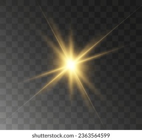 Transparent yellow sunlight special lens flash light effect. Front solar flare lenses.	