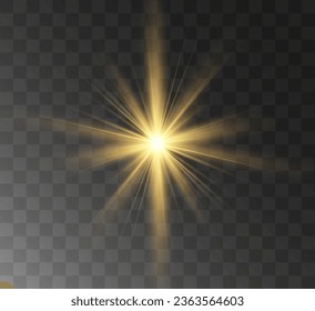 Transparent yellow sunlight special lens flash light effect. Front solar flare lenses.	