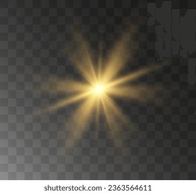 Transparent yellow sunlight special lens flash light effect. Front solar flare lenses.	