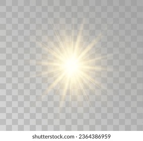 Transparent yellow sunlight special lens flash light effect. Front solar flare lenses	