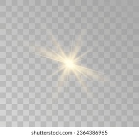 Transparent yellow sunlight special lens flash light effect. Front solar flare lenses	