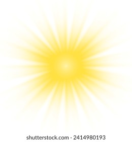 Transparent yellow sunlight special lens flash light effect. Front solar flare lenses. Glowing light effects. PNG.	