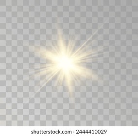 Transparent yellow sunlight special lens flash light effect. Front solar flare lenses	