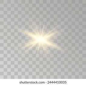 Transparent yellow sunlight special lens flash light effect. Front solar flare lenses	