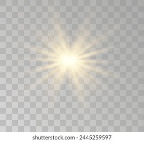 Transparent yellow sunlight special lens flash light effect. Front solar flare lenses	