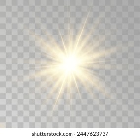 Transparent yellow sunlight special lens flash light effect. Front solar flare lenses	
