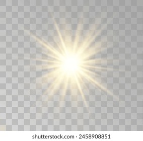 Transparent yellow sunlight special lens flash light effect. Front solar flare lenses	