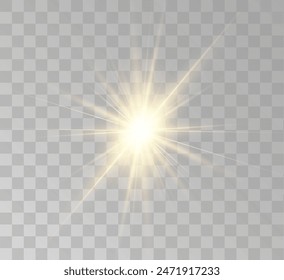 Transparent yellow sunlight special lens flash light effect. Front solar flare lenses	