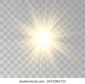 Transparent yellow sunlight special lens flash light effect. Front solar flare lenses	