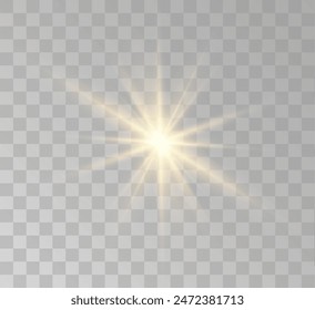 Transparent yellow sunlight special lens flash light effect. Front solar flare lenses	