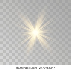Transparent yellow sunlight special lens flash light effect. Front solar flare lenses	