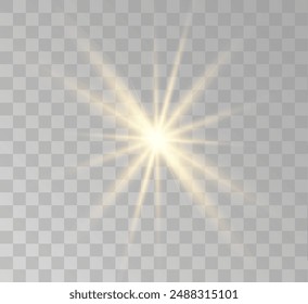 Transparent yellow sunlight special lens flash light effect. Front solar flare lenses	