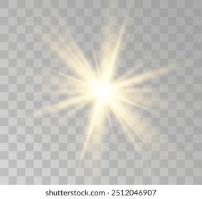 Transparent yellow sunlight special lens flash light effect. Front solar flare lenses	