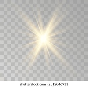 Transparent yellow sunlight special lens flash light effect. Front solar flare lenses	
