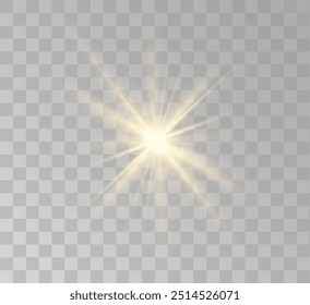 Transparent yellow sunlight special lens flash light effect. Front solar flare lenses	