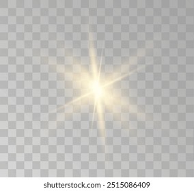 Transparent yellow sunlight special lens flash light effect. Front solar flare lenses	
