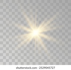 Transparent yellow sunlight special lens flash light effect. Front solar flare lenses	