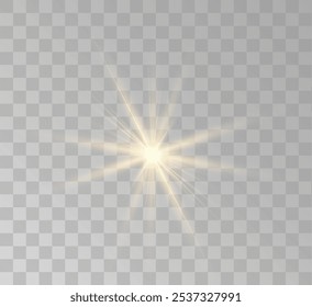 Transparent yellow sunlight special lens flash light effect. Front solar flare lenses	