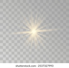 Transparent yellow sunlight special lens flash light effect. Front solar flare lenses	