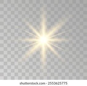 Transparent yellow sunlight special lens flash light effect. Front solar flare lenses	