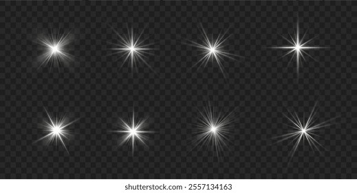 Transparent yellow sunlight special lens flash light effect. Sun light with glare. Golden flash png. Vector illustration for perfect effect with sparkles. Sun rays png. 