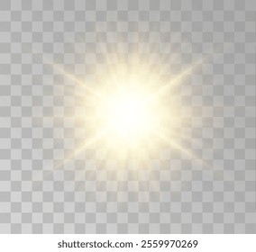 Transparent yellow sunlight special lens flash light effect. Front solar flare lenses	