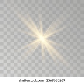 Transparent yellow sunlight special lens flash light effect. Front solar flare lenses	