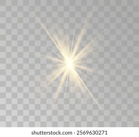 Transparent yellow sunlight special lens flash light effect. Front solar flare lenses	