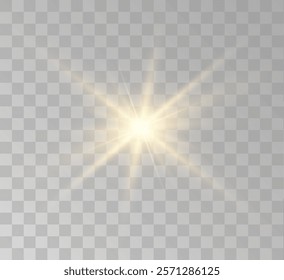 Transparent yellow sunlight special lens flash light effect. Front solar flare lenses	