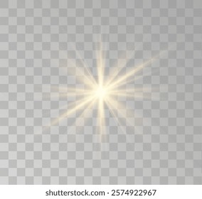 Transparent yellow sunlight special lens flash light effect. Front solar flare lenses	