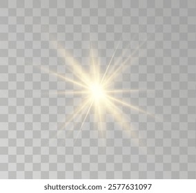 Transparent yellow sunlight special lens flash light effect. Front solar flare lenses	