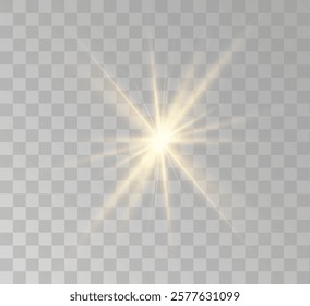 Transparent yellow sunlight special lens flash light effect. Front solar flare lenses	