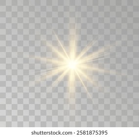 Transparent yellow sunlight special lens flash light effect. Front solar flare lenses	