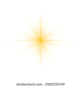 Transparent yellow sunlight special lens flash light effect. Sun light with glare. Golden flash png. Vector illustration for perfect effect with sparkles. Sun rays png.